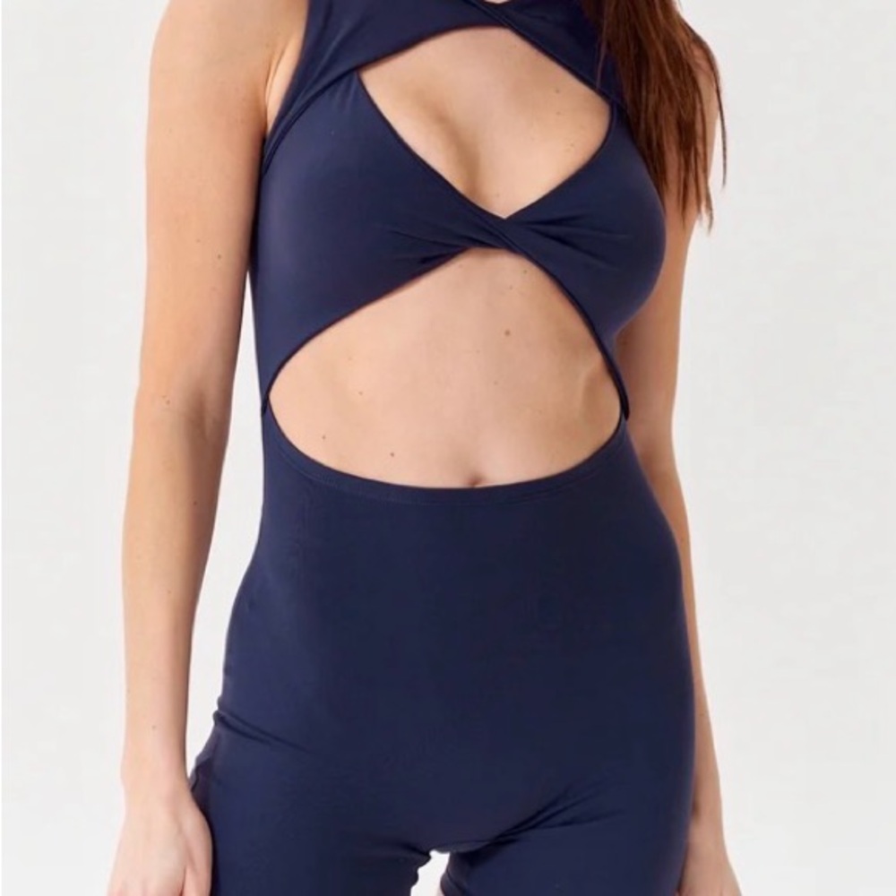 Navy Blue Cutout Jumpsuit